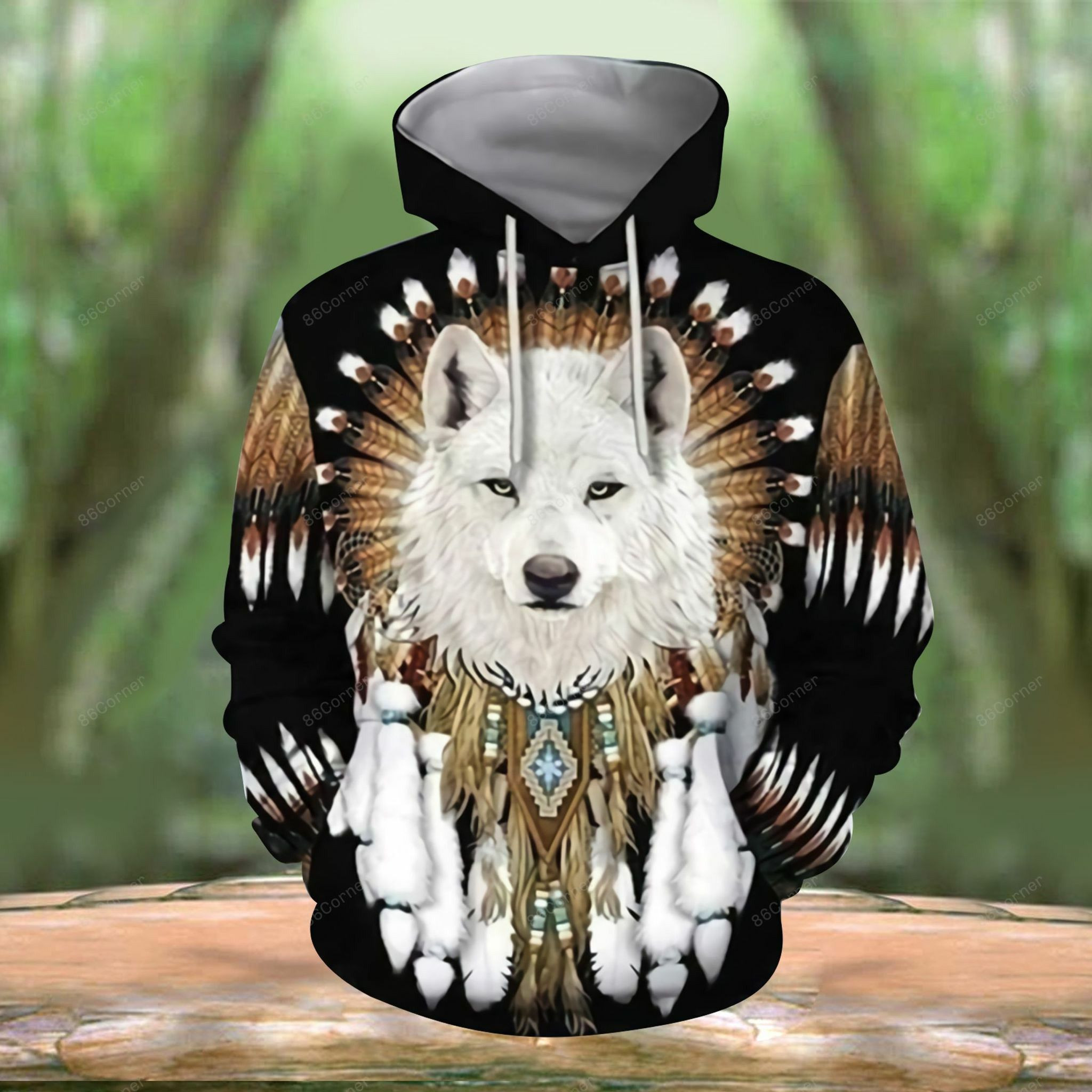 Wolf Native American  Hoodie Ultra Soft and Warm