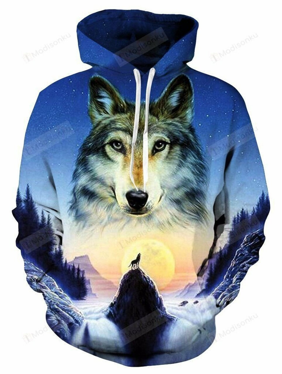 Wolf Sky 3d All Over Print Hoodie, Zip-up Hoodie