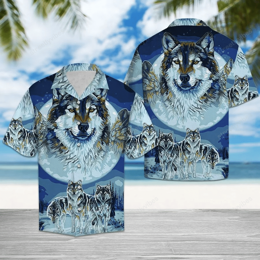 Wolf Wildlife Hawaiian Shirt Hawaiian Shirt For Men