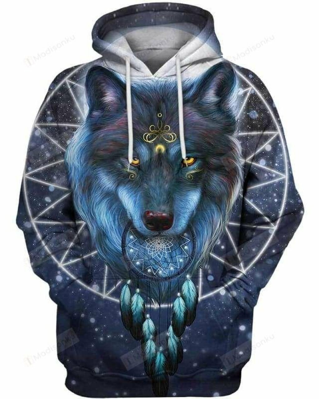 Wolf ampamp Moon Dreamcatcher 3d All Over Print Hoodie