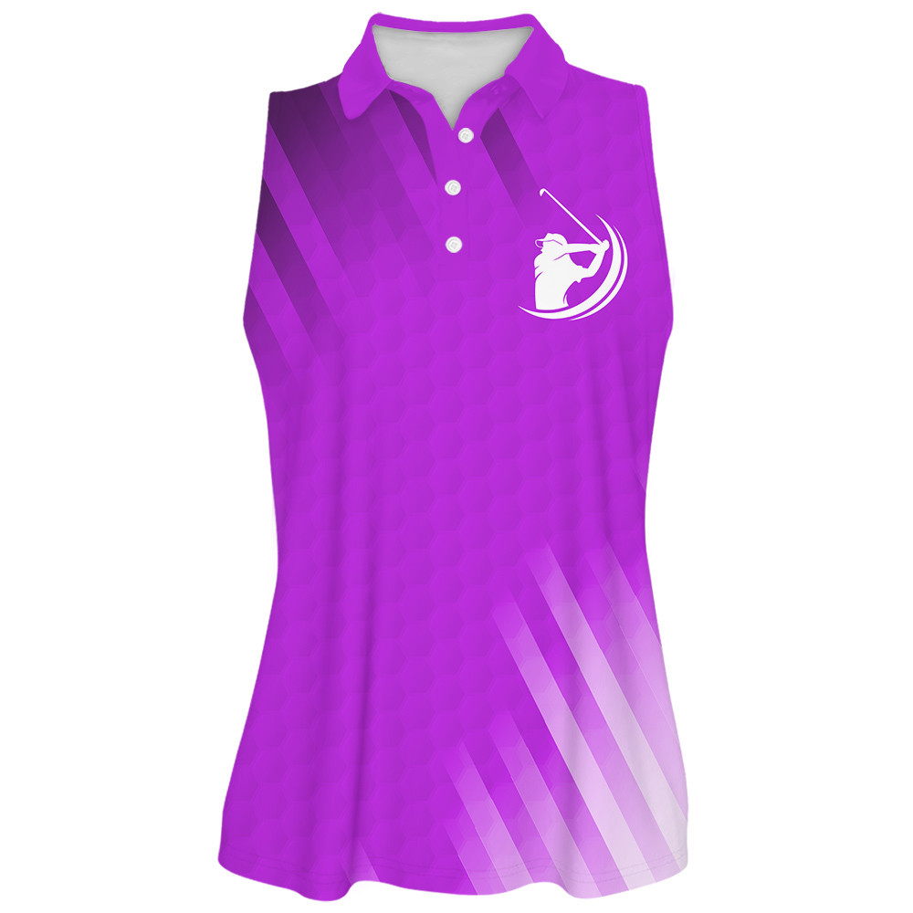 Women Polo Shirt Purple Peace Love Golf Polo Shirt For Women