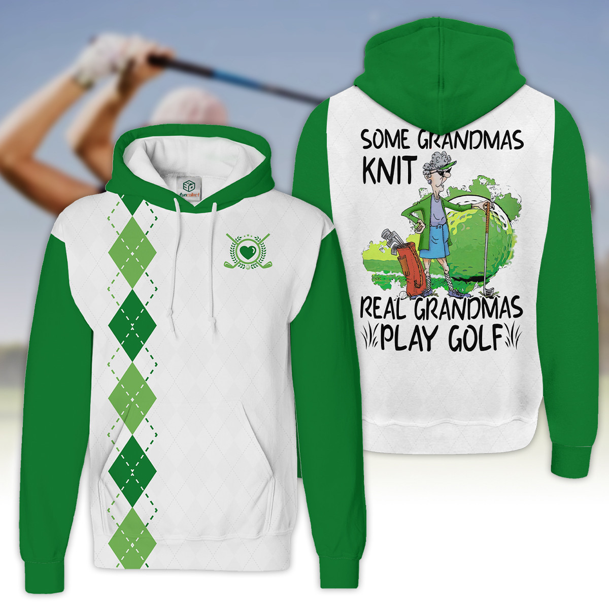 Womens Golf Hoodie Shirt Some Grandmas Knit Real Grandmas Play Golf Women Golf Shirt