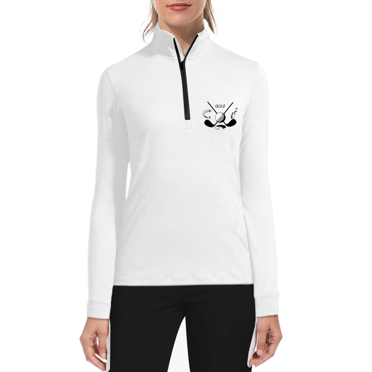 Womens Long Sleeve Golf Polo Shirt Black Golf Clubs