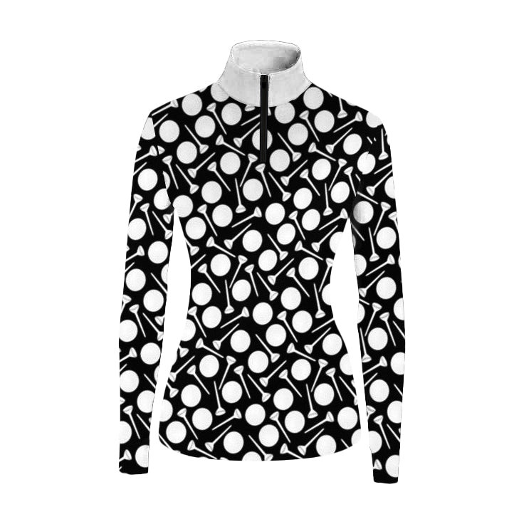 Womens Long Sleeve Golf Polo Shirt Pattern Golf Clubs