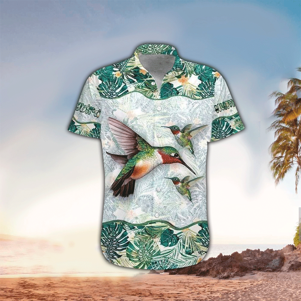 Wonderful Hummingbird Fly Tropical Plant Hawaiian Shirt for Men and Women