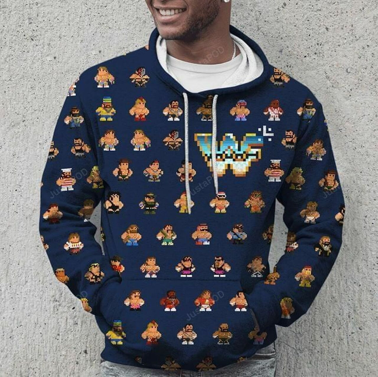 Wrestling All Star Pixel Art Christmas Knitting Pattern 3d All Over Printed Hoodie