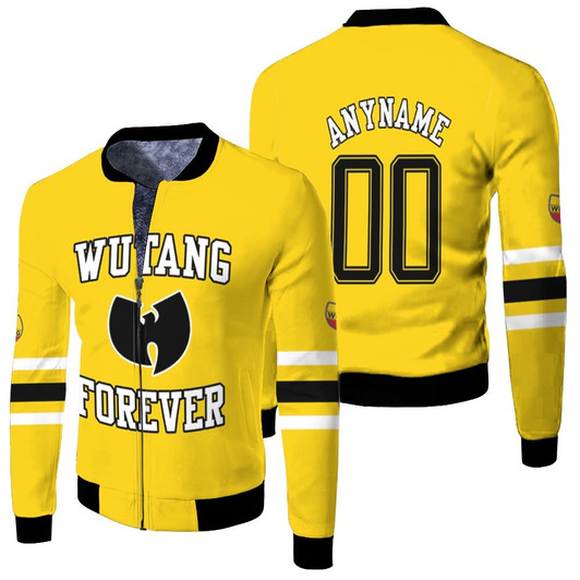 Wu-Tang Clan Forever Hip Hop Group Logo Gold Fleece Bomber Jacket