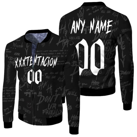 Xxxtentacion American Rapper Black Gradient Fleece Bomber Jacket