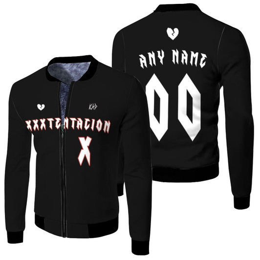 Xxxtentacion American Rapper Logo Black Fleece Bomber Jacket