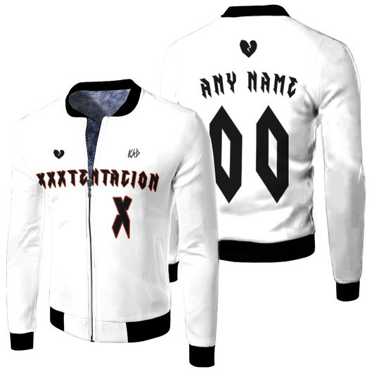 Xxxtentacion American Rapper Logo White Fleece Bomber Jacket