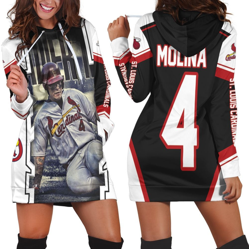 Yadier Molina Strive For Winning St Louis Cardinals Legend Hoodie Dress Sweater Dress Sweatshirt Dress