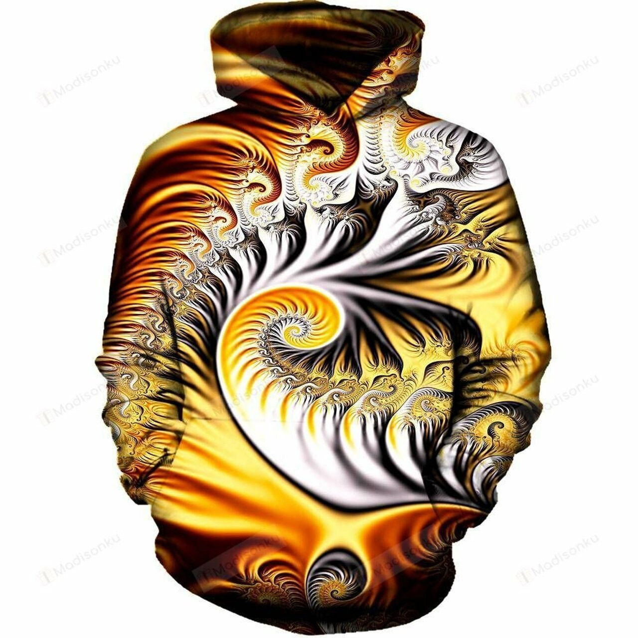 Yellow Fractal For Unisex 3d All Over Print Hoodie