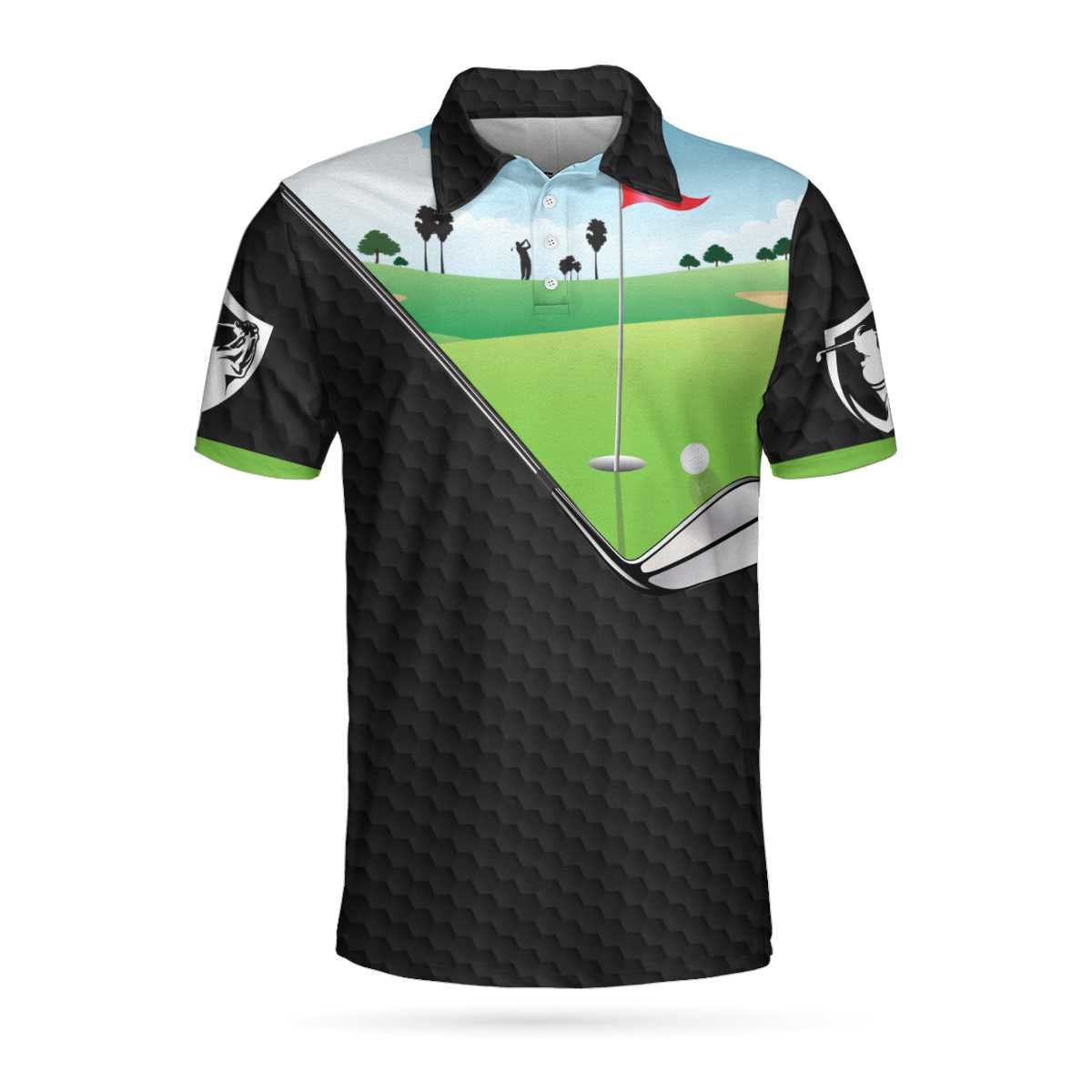 Yes I Do Have A Retirement Plan Golf Polo Shirt Black Golf Pattern Green Golf Course Polo Shirt Best Golf Shirt For Men