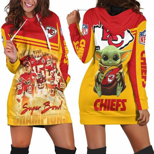 Yoda Kansas City Chiefs Afc West Division Champions Super Bowl 2021 Hoodie Dress Sweater Dress Sweatshirt Dress