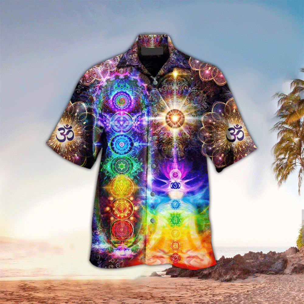 Yoga Apparel Yoga Hawaiian Button Up Shirt for Men and Women