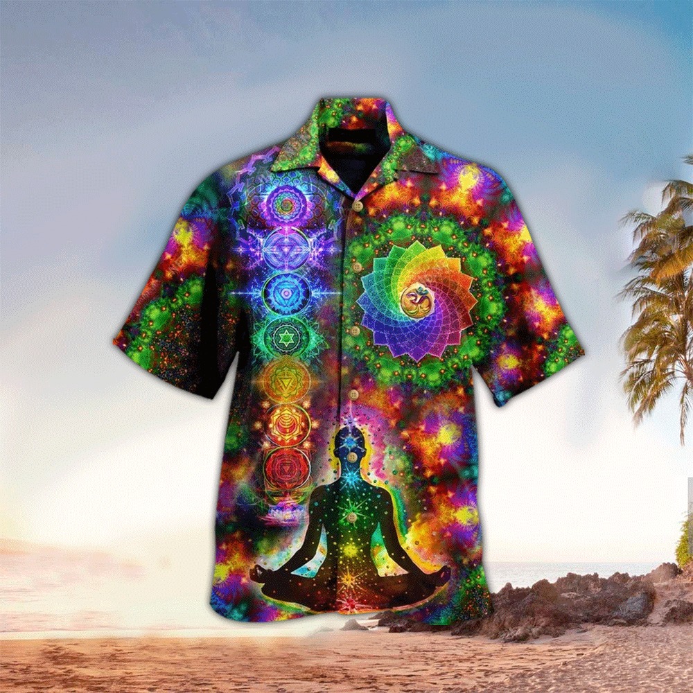 Yoga Apparel Yoga Hawaiian Button Up Shirt for Men and Women