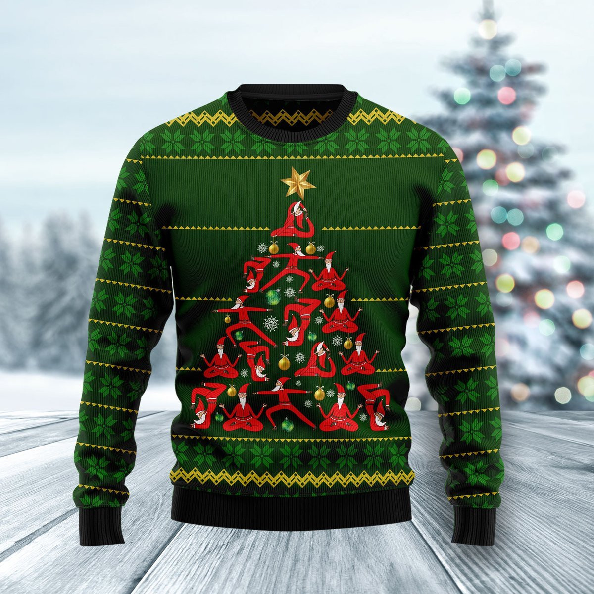 Yoga Christmas Ugly Christmas Sweater Ugly Sweater For Men Women