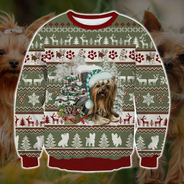 Yorkie Love Christmas Ugly Christmas Sweater Ugly Sweater For Men Women