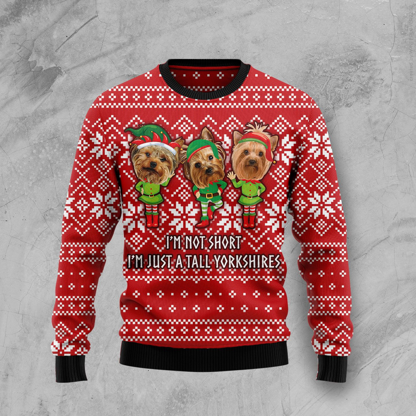 Yorkie Not Short Ugly Christmas Sweater