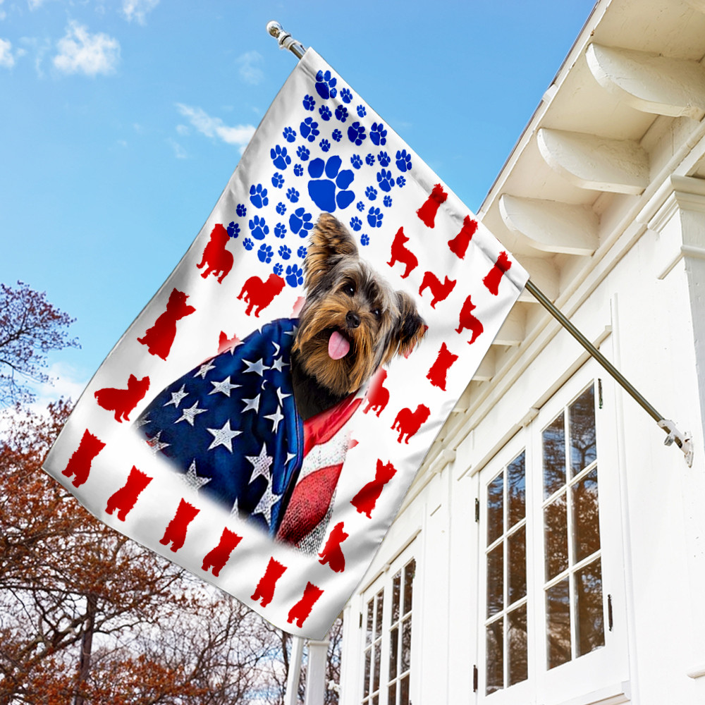 Yorkshire Terrier 4th July Flag Fourth July Flag USA Independence Day Flag Patriotic Flag