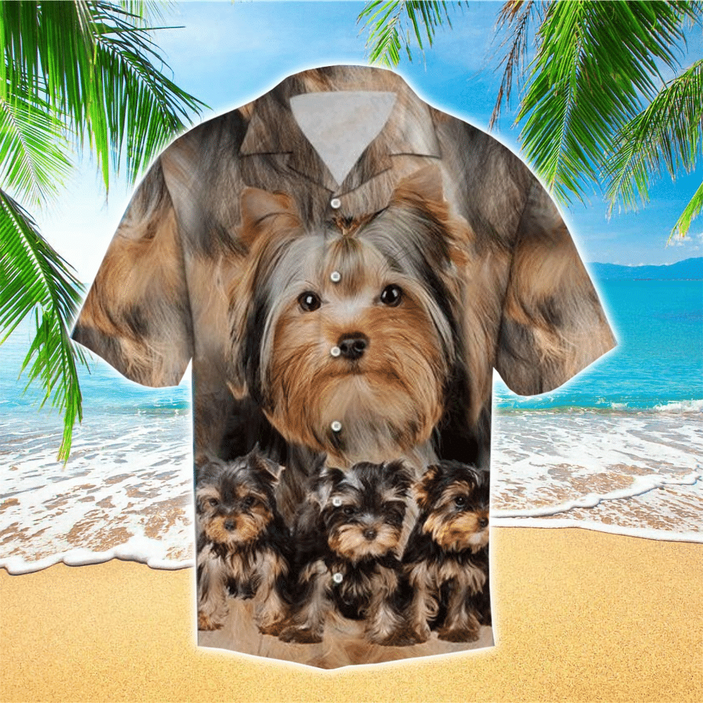 Yorkshire Terrier Brown Nice Design Unisex Hawaiian Shirt for Men and Women