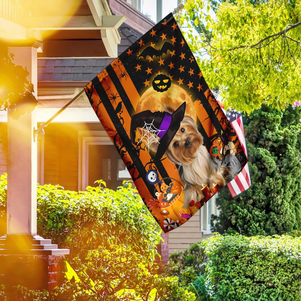 Yorkshire Terrier Halloween Flag Halloween Outdoor Decor Fall Yard House Decoration