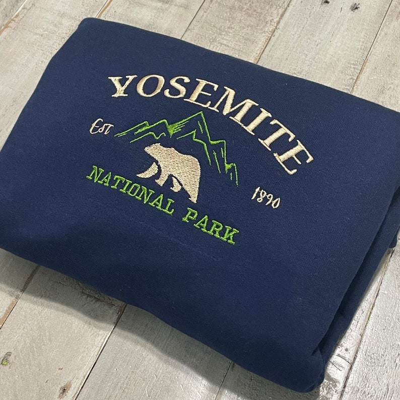 Yosemite National Park Embroidered Crewneck-embroidered Crewneck-National Park Sweatshirt