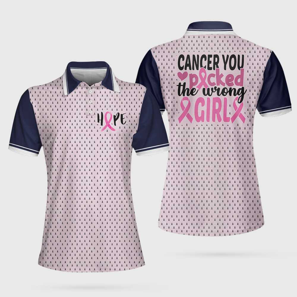 You Picked The Wrong Girl Breast Cancer Awareness Polo Shirt Polo Shirts For Men And Women