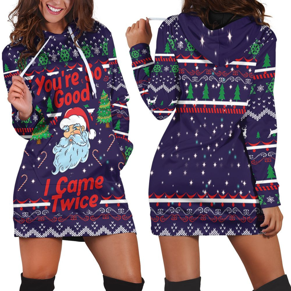 Youre So Good I Came Twice Santa Claus Funny Christmas 3d Hoodie Dress Sweater Dress Sweatshirt Dress