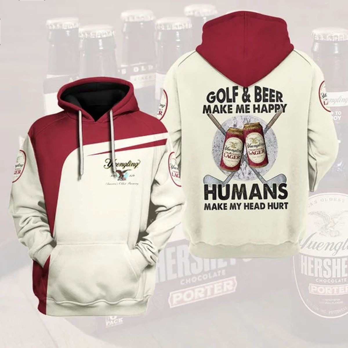 Yuengling Golf Beer Make Me Happy Premium Hoodie for Men and Women