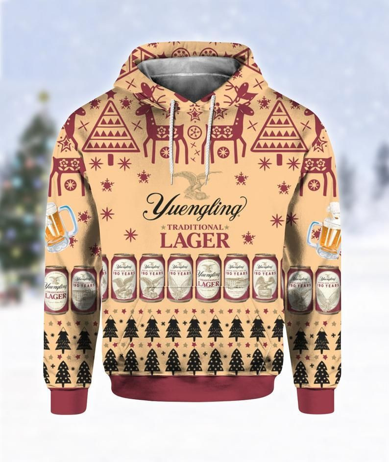 Yuengling Lager Beer Print Ugly Hoodie 3D All Over Print