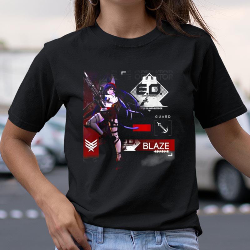 Blaze Arknights Anime Game Gacha Exusiai Logo Shirts