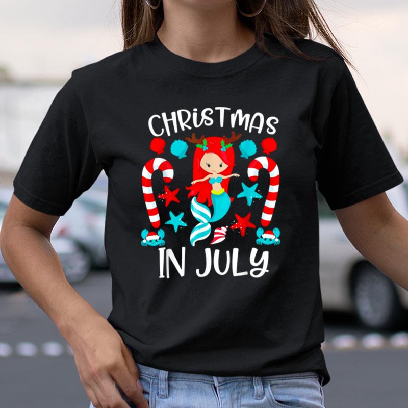 Christmas In July Cute Mermaid Summer Vacation Shirts