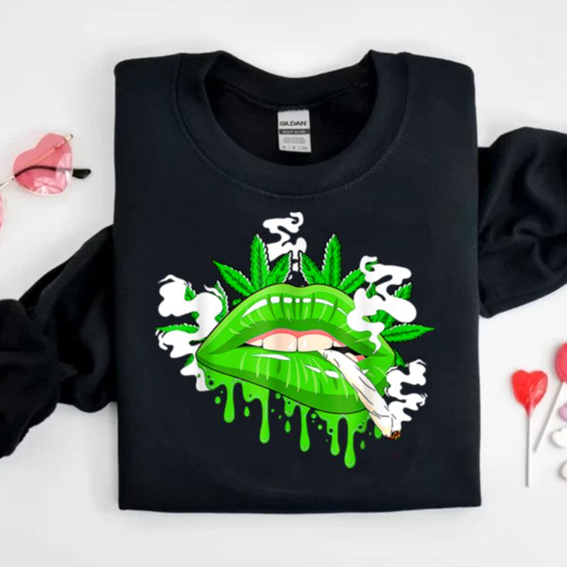 Cool Sexy Lips Cannabis 420 Marijuana Weed Pot Leaf Lover Shirts