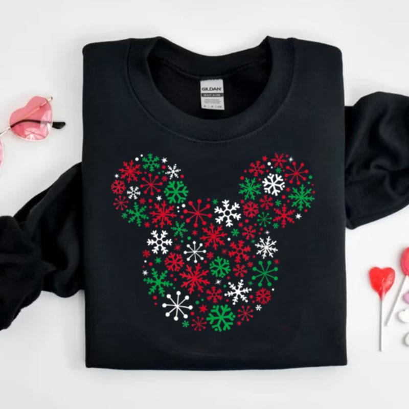 Disney Mickey Mouse Icon Holiday Snowflakes Shirts