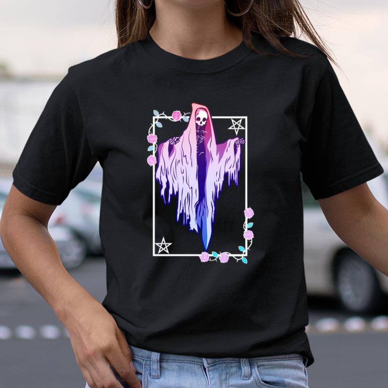 Ghost And Roses Wiccan Kawaii Pastel Goth Occult Emo Alternative Shirts