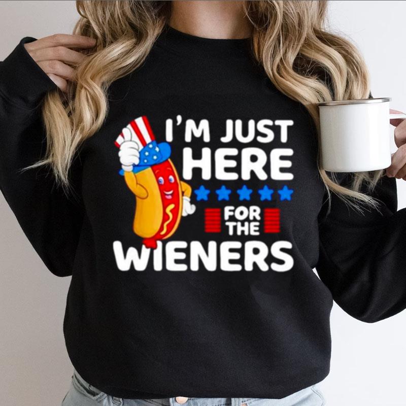 Hot Dog I'm Just Here For The Wieners 4Th Of July Shirts