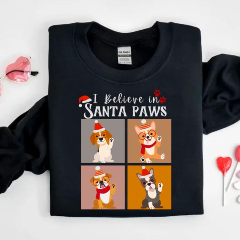I Believe In Santa Paws Funny Christmas Gift For All The Dog Lovers Shirts