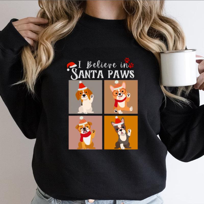 I Believe In Santa Paws Funny Christmas Gift For All The Dog Lovers Shirts