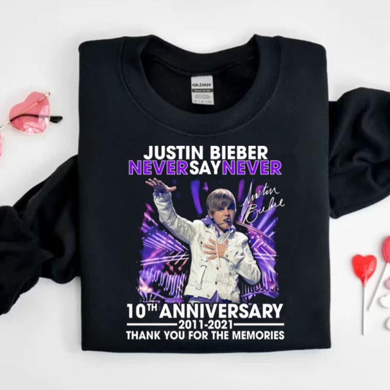 Justin Bieber Never Say Never 10Th Anniversary Signature Shirts