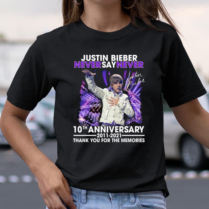 Justin Bieber Never Say Never 10Th Anniversary Signature Shirts