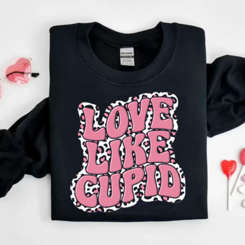 Love Like Cupid Leopard Print Valentines Valentine Day Shirts