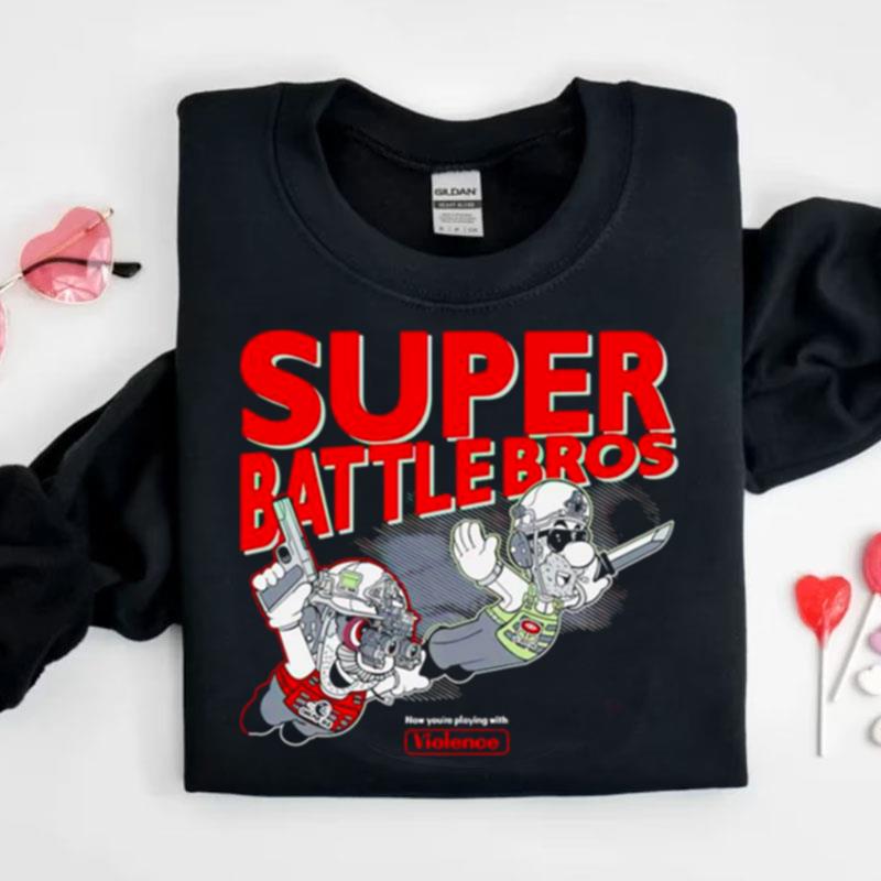 Mario Super Battle Bros Violence Shirts