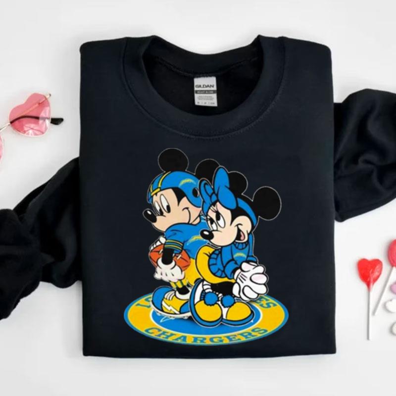 NFL Los Angeles Chargers Mickey Mouse And Minnie Mouse Shirts