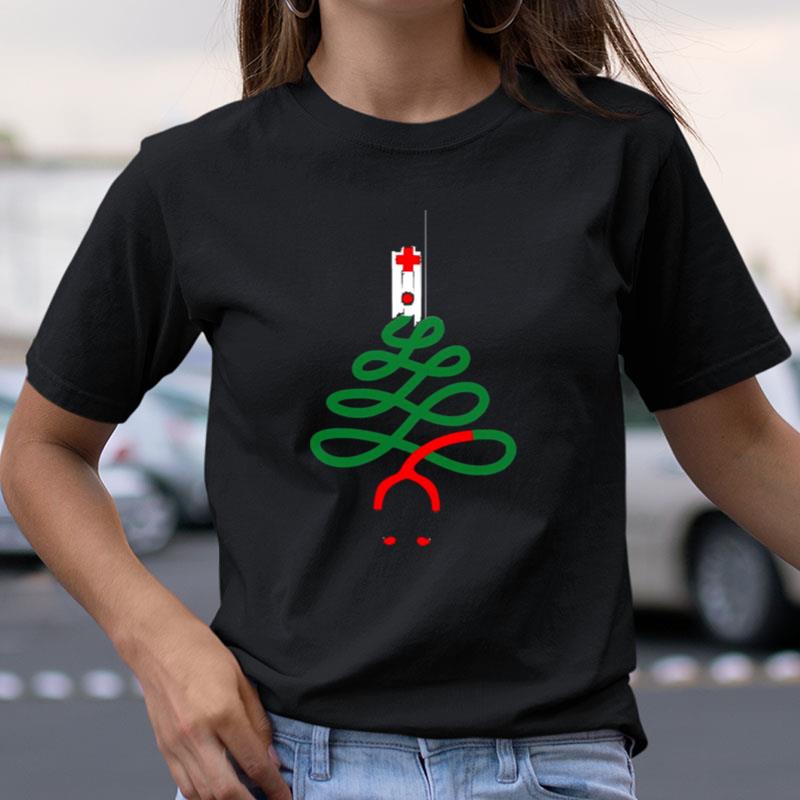 Nurse Pine Stethoscope Nurse Christmas Shirts