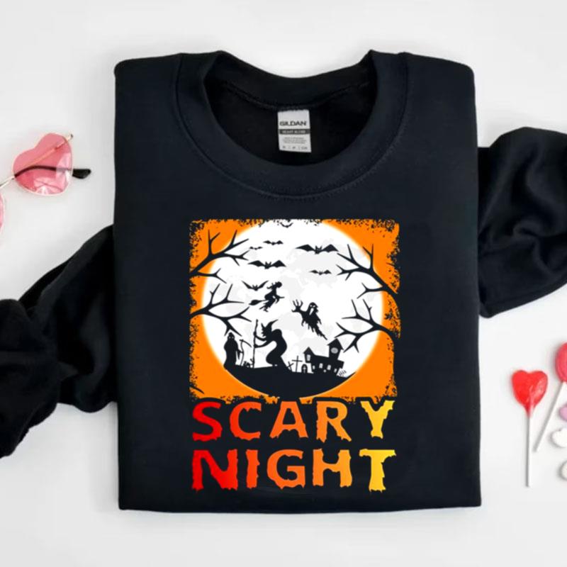 Orange Night Halloween Trick Or Treat Scary Night Shirts