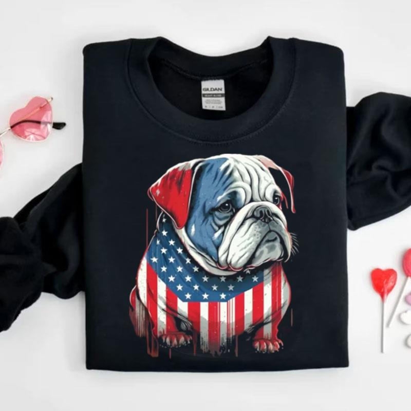 Patriotic Dog Bulldog Usa Flag Shirts