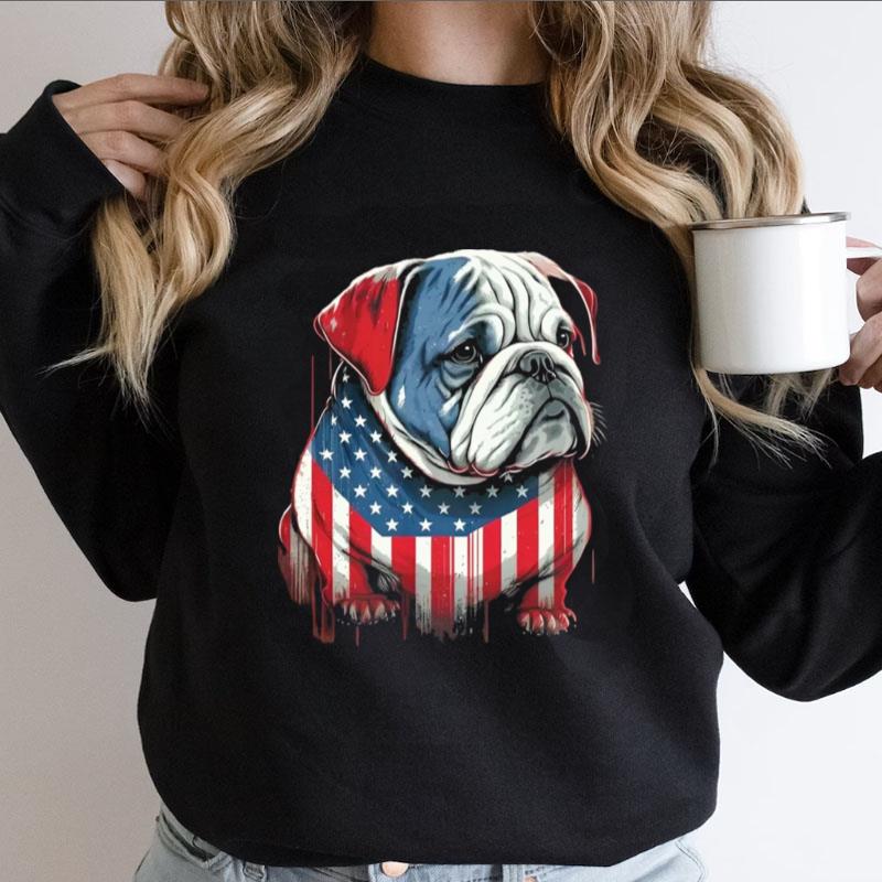 Patriotic Dog Bulldog Usa Flag Shirts