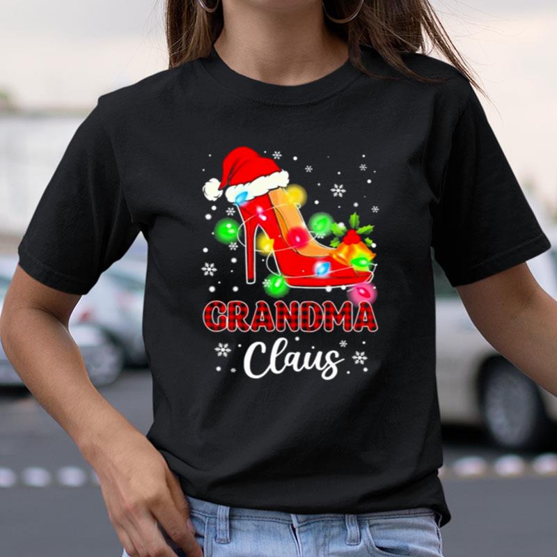 Santa High Heeled Grandma Claus Merry Christmas Light Shirts