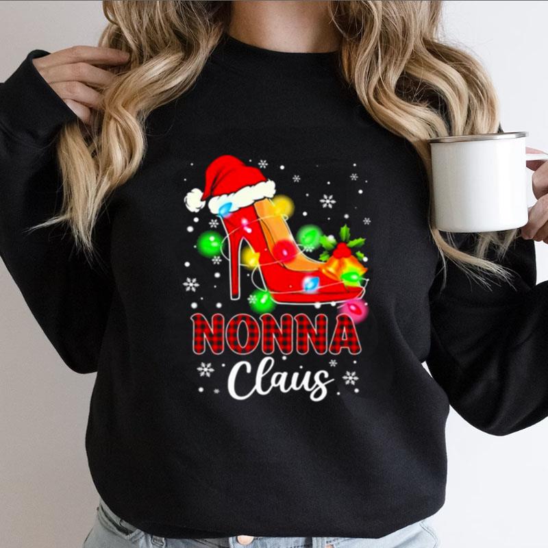 Santa High Heeled Nonna Claus Merry Christmas Light Shirts